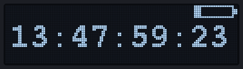 Timecode with low-battery gauge